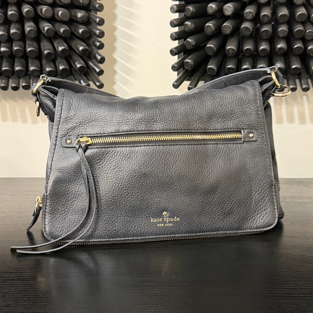 Kate Spade Cobble Hill Toddy Crossbody Black Leather Large Purse